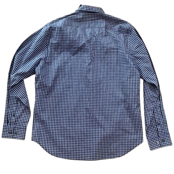 Theory Zach PS Delridge Button Cotton Shirt XL Long Sleeve Blue Black Plaid New - Picture 4 of 8